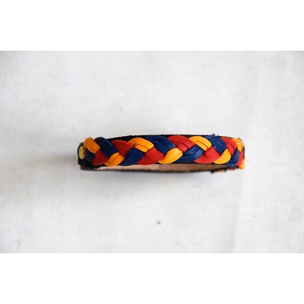 bracelet cuir tress&eacute; 2 couleurs