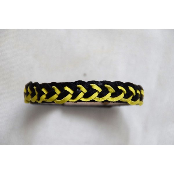 bracelet cuir tress&eacute; 2 couleurs