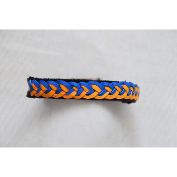 bracelet cuir tress&eacute; 2 couleurs