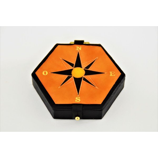 rel&oacute;gio de sol de bolso todo em pele