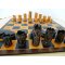 jogo de xadrez de couro