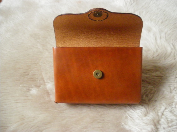 Bolsa de couro feita à mão para cinto