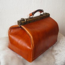 Saco de viagem em couro artesanal Vintage